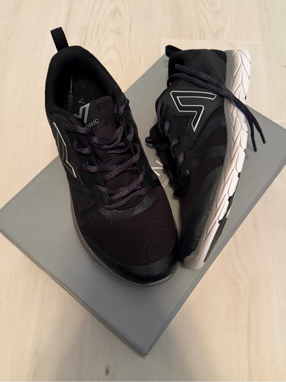 Vionic Women's Black Athletic Sneakers with White Sole